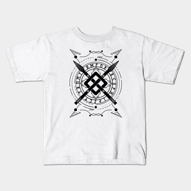 Gungnir - The Spear of Odin | Norse Pagan Symbol Kids T-Shirt by CelestialStudio